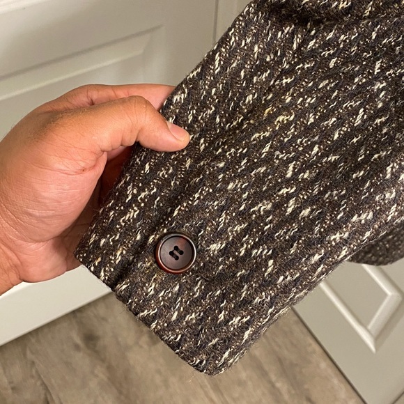 Vintage Double breasted men’s blazer tweed in a brown, black and white colour - Picture 5 of 8